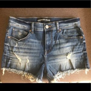 Express high rise jean shorts